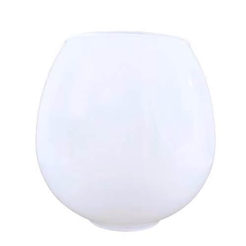 Tulipa de cristal KIWI color blanco con acabado opal brillo, An/P/Al: 12 x 8 x 4 cm