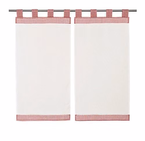 Visillo Linder de poliéster color rojo, diseño liso y transparente, An/Al: 45 x 90 cm
