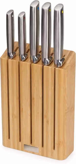 Set de 5 cuchillos Joseph Joseph Elevate con soporte de bambú beige y hojas de acero inoxidable