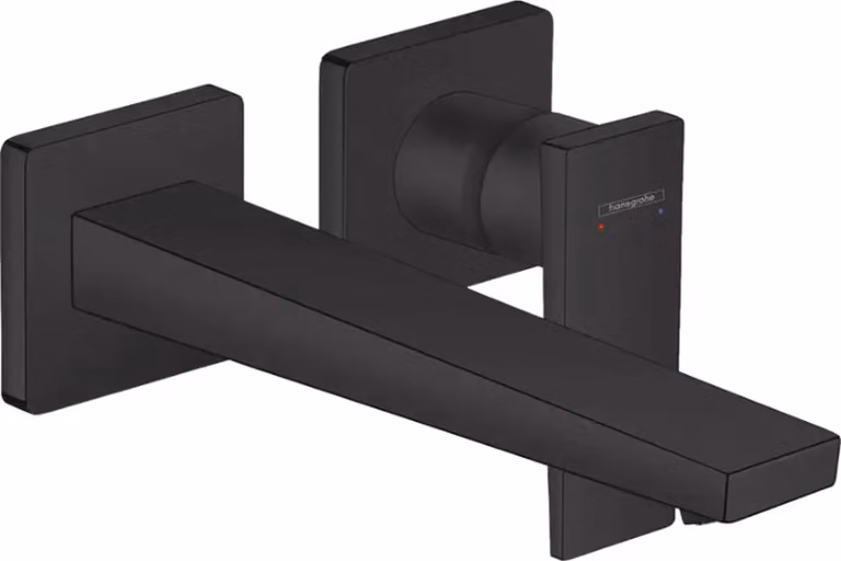 Grifo monomando para lavabo Hansgrohe Metropol empotrado con caño de 22,5 cm en negro mate