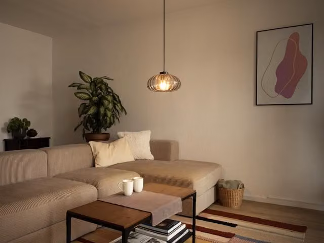 Lámpara de techo colgante Osram Audrey de vidrio gris y metal con 1 luz E27, Diámetro: 28 cm, Altura máxima: 118,5 cm