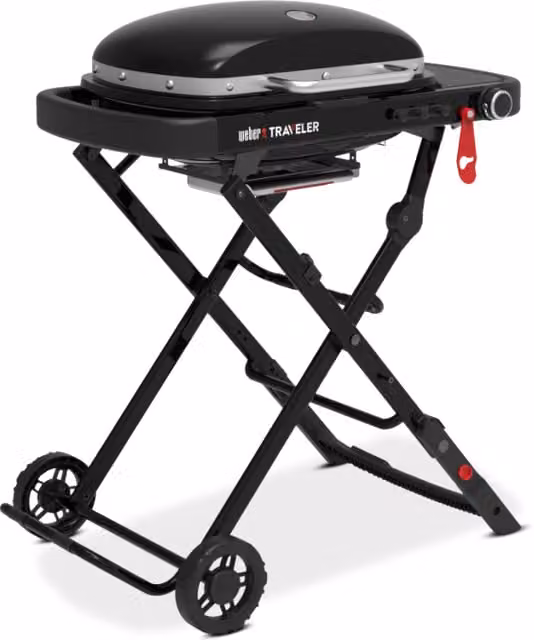 Barbacoa de gas Weber Tabletop en acero negro con quemador lateral