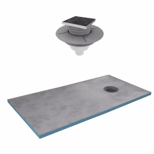 Plato de ducha rectangular Aurlane PACR008 de plástico en color gris An/P/Al: 190 x 90 x 160 cm