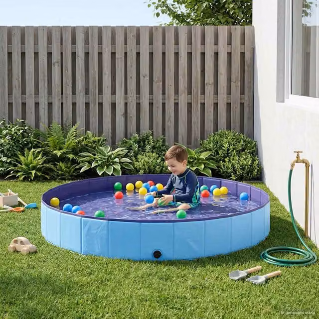 Piscina infantil inflable redonda vidaXL en azul, Diámetro: 300 cm, Altura: 38 cm