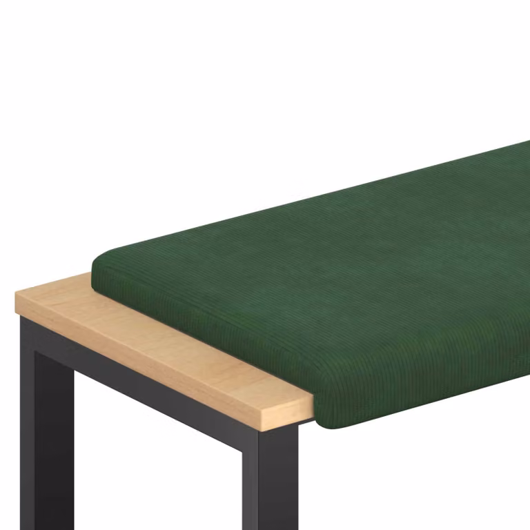 Cojín de banco de pana vidaXL en verde oscuro con base antideslizante y relleno de espuma, Profundidad: 35 cm