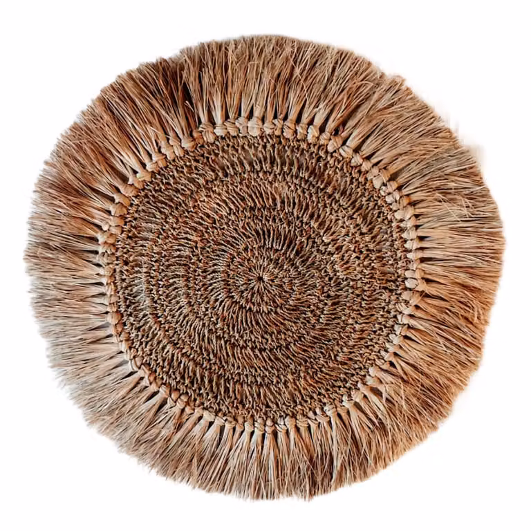 Mantel individual redondo de seagrass My Bliss Home color marrón Diámetro: 45 cm
