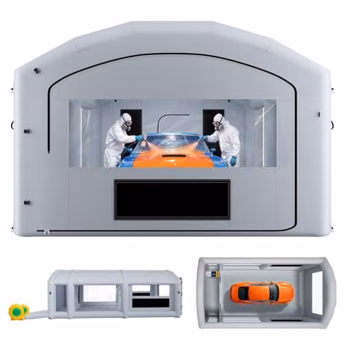Cabina de pintura inflable VEVOR gris y transparente con 2 sopladores, An/P/Al: 8 x 4,5 x 3 m