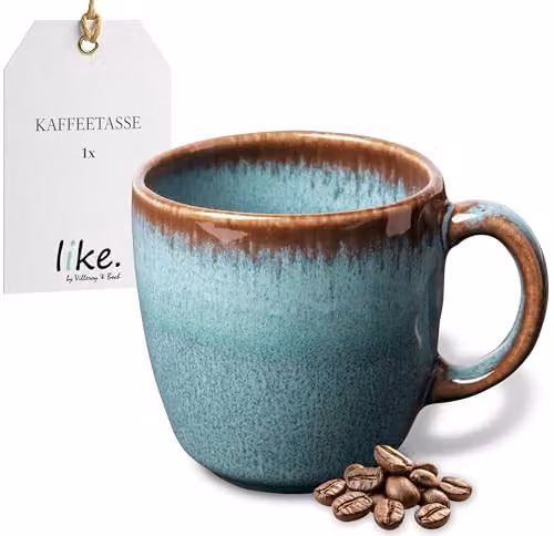 Taza de café Villeroy & Boch Lave glacé en stoneware azul y blanco de 190 ml