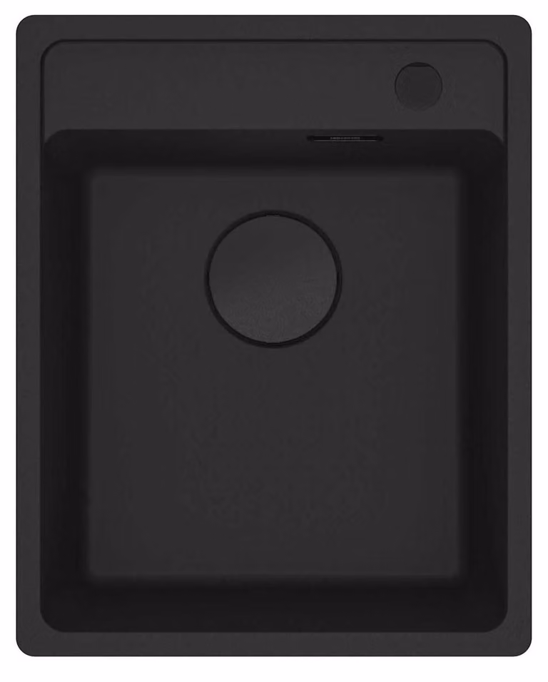 Fregadero empotrable Franke Maris de Fragranit color negro mate modelo MRG 610-37 A con mando giratorio mate An/P/Al: 61 x 41 x 41 cm