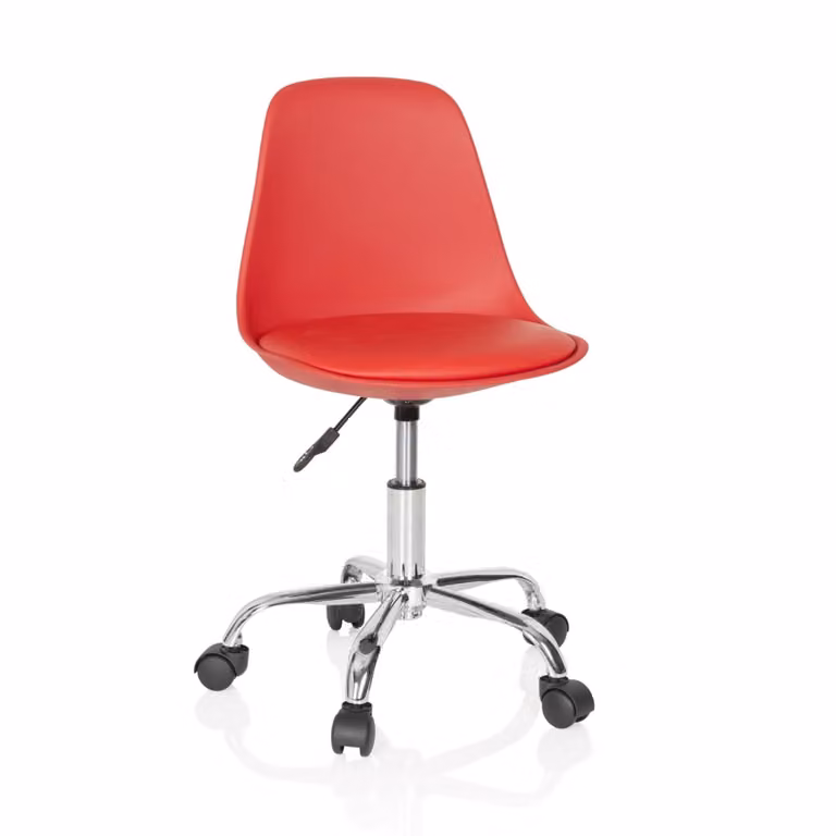 Silla giratoria para niños HJH Office Fancy II en color rojo y piel sintética