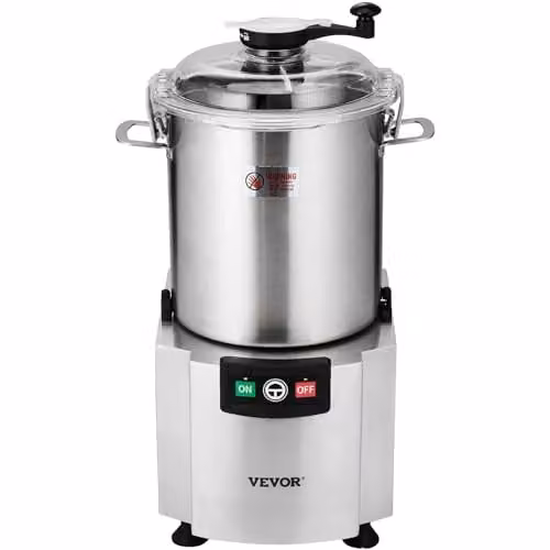 Procesador de alimentos y picadora de verduras VEVOR de 18 l en acero inoxidable color plata con cuchilla en forma de S y raspador, An/P/Al: 42,5 x 37,3 x 71,0 cm