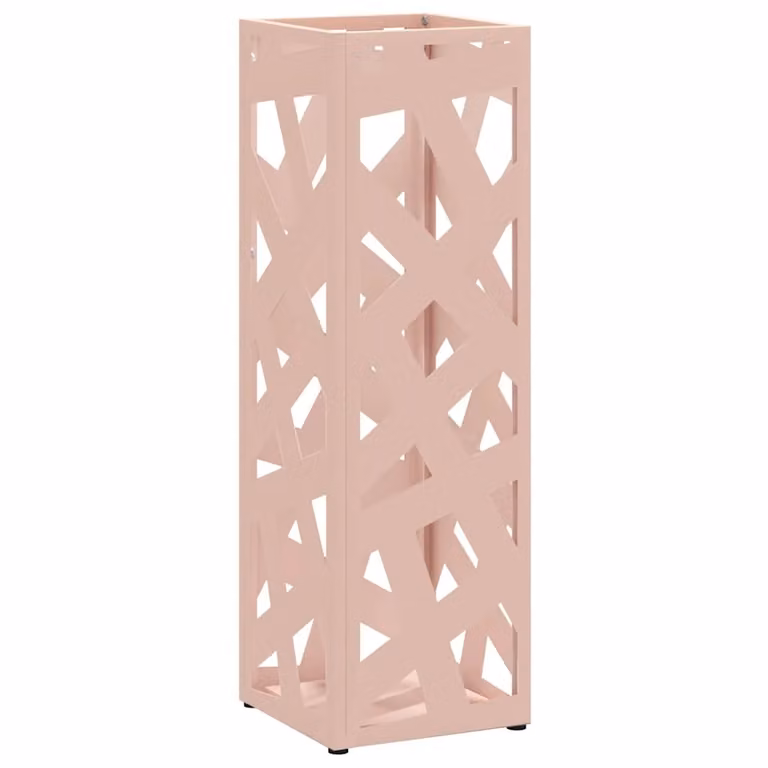 Soporte para paraguas de lluvia vidaXL en color rosa de acero, An/P/Al: 15,5 x 15,5 x 49 cm