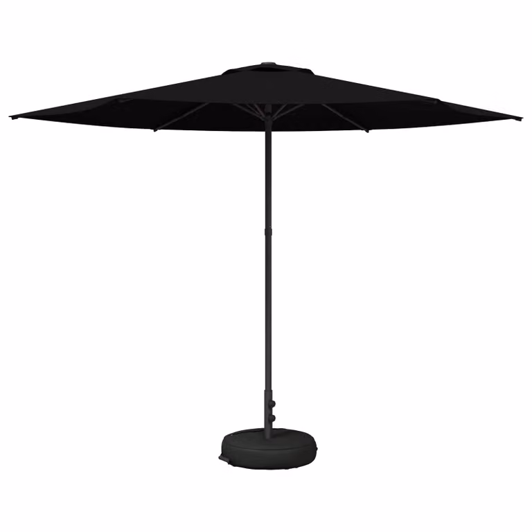 vidaXL Paraguas de Jardín con Base Rectangular de Poliéster y Acero en Color Negro de 3 x 3 m