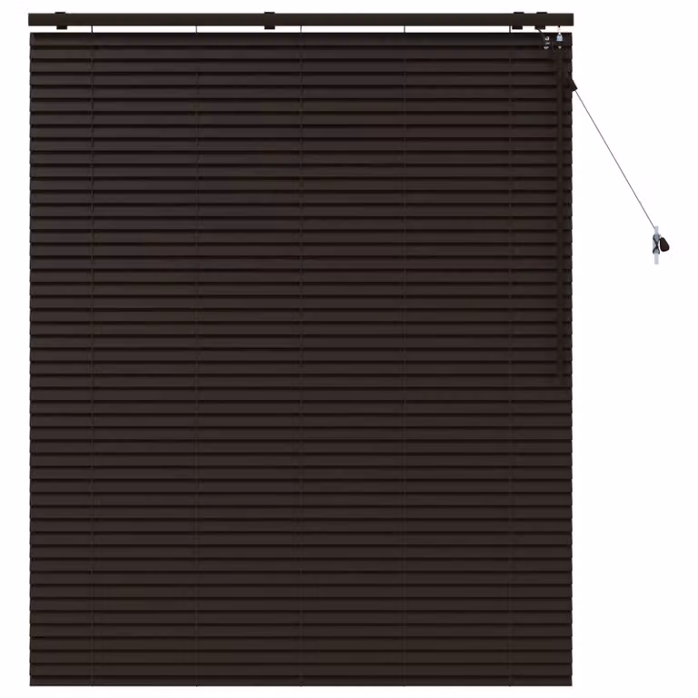 Persiana veneciana de madera vidaXL en marrón oscuro, An/Al: 140 x 160 cm, 35 mm
