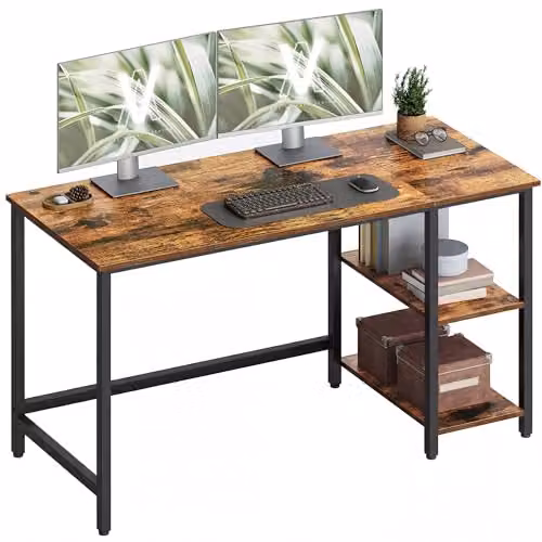 Escritorio para ordenador Vasagle de estilo moderno en marrón y negro, An/P/Al: 140 x 60 x 76 cm