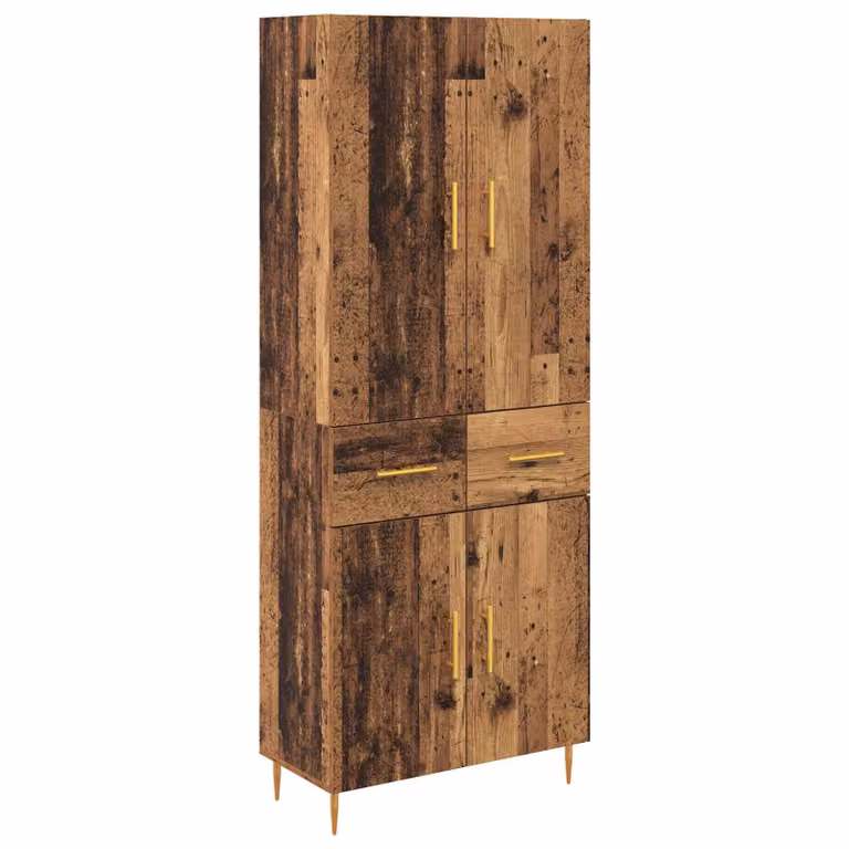 Alacena de madera vieja vidaXL en color marrón y dorado, An/P/Al: 69,5 x 34 x 180 cm