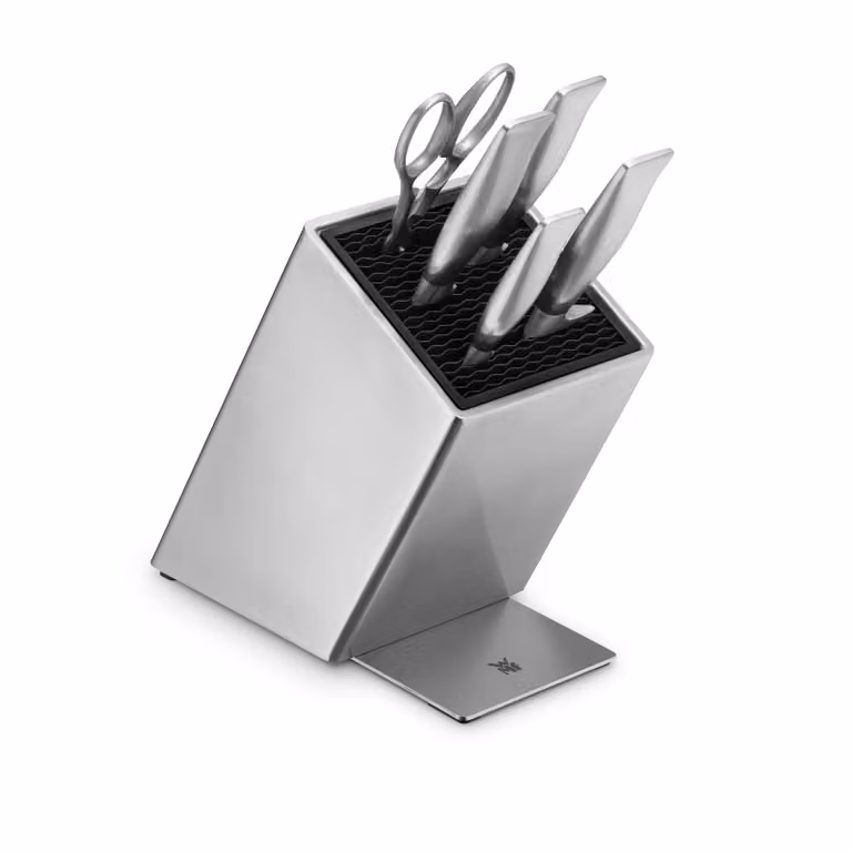Set de 6 piezas de cuchillos con bloque Grand Gourmet FlexTec de WMF en acero inoxidable color plata
