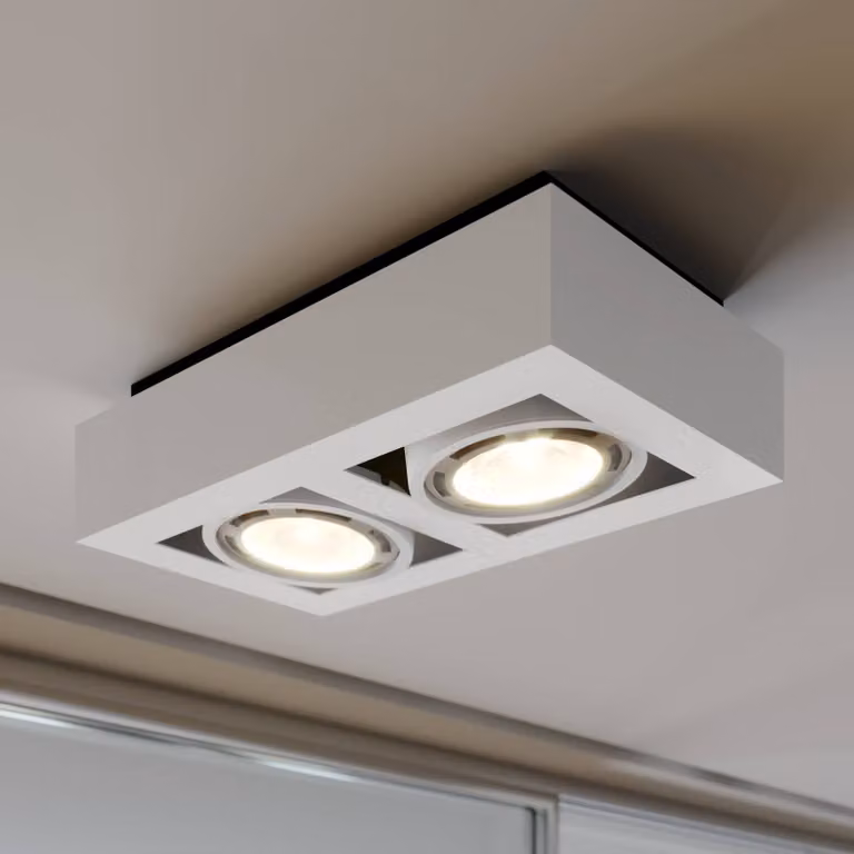 Lámpara de techo Arcchio de aluminio blanca para salón o comedor, atenuable y de estilo moderno