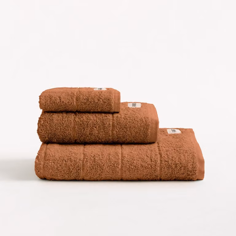 Set de 3 toallas de baño Gamusi de algodón de 600 g/m2 color teja An/P/Al: 30x50 cm, 50x100 cm y 100x150 cm
