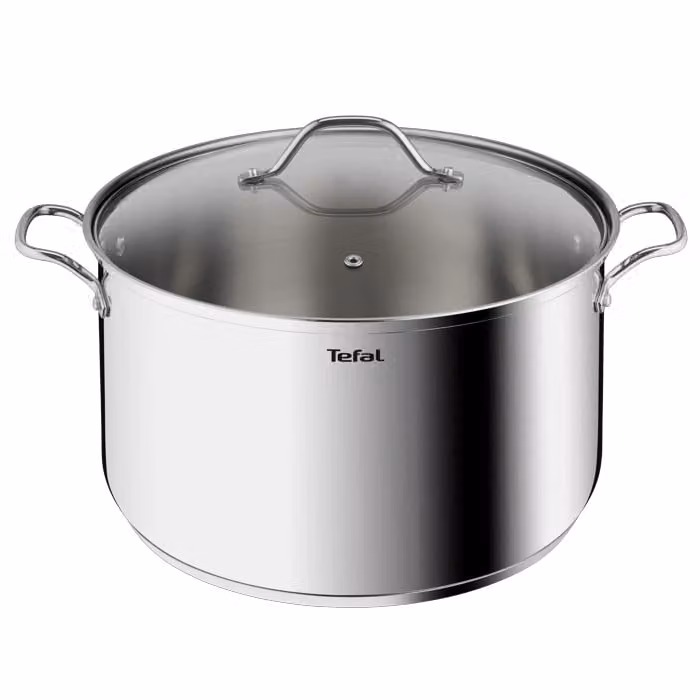 Olla XL Tefal Intuition de acero inoxidable color plata con capacidad de 12 l y diámetro de 32 cm