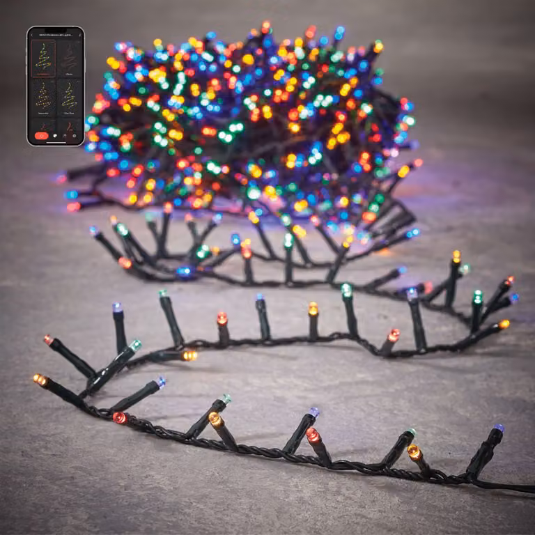 Luces de Navidad LED Multicolor Luca Lighting con Temporizador y Regulador de Intensidad, Compatibles con Alexa, Google Assistant y Apple HomeKit, Longitud: 2000 cm