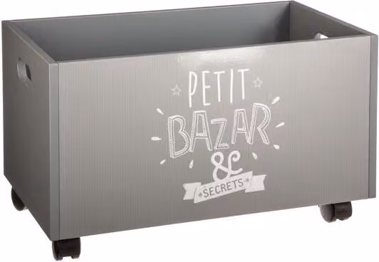 Baúl moderno Atmosphera en gris y negro con ruedas, An/P/Al: 48 x 28,5 x 28 cm