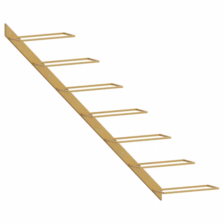 Botellero de pared vidaXL para 7 botellas en metal dorado mate con estilo moderno