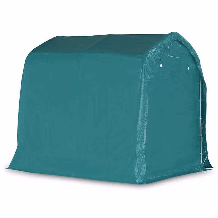 Carport de almacenamiento vidaXL en PVC verde de 2,4 x 1,6 m