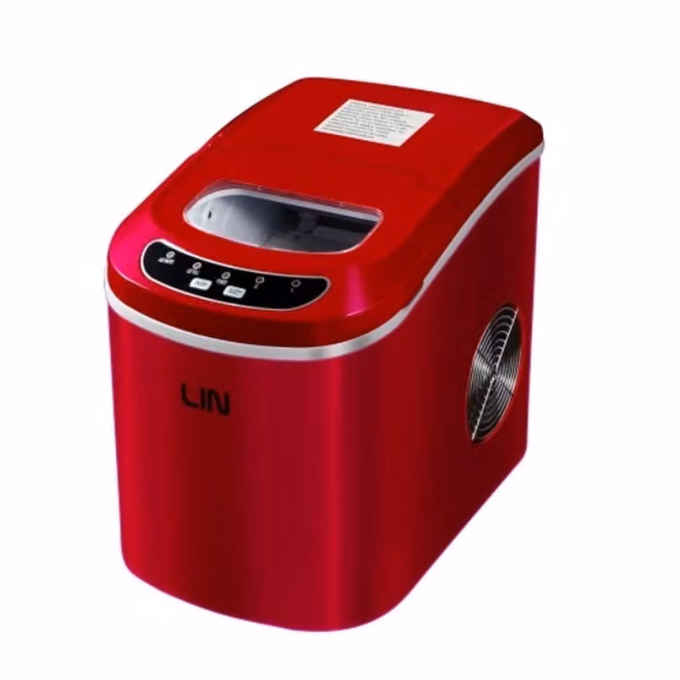 Máquina portátil para hacer hielo LIN ICE PRO-R12 Famanu color rojo con pala de plástico
