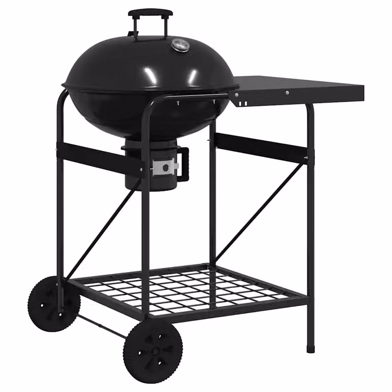 Parrilla al aire libre vidaXL de metal en color negro, An/P/Al: 91 x 71 x 107 cm