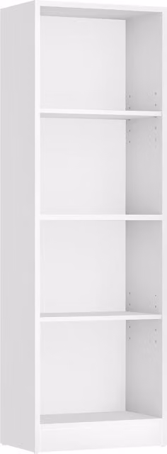 Estantería de 4 niveles VASAGLE en color blanco para salón u oficina, An/P/Al: 40 x 24 x 121,5 cm