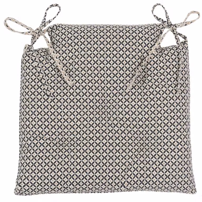 Cojín de silla cuadrado de algodón Maisons du Monde en negro y multicolor, 40 x 40 cm