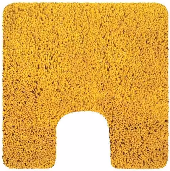 Alfombra de baño de microfibra Spirella Highland color amarillo azafrán de 55 x 55 cm