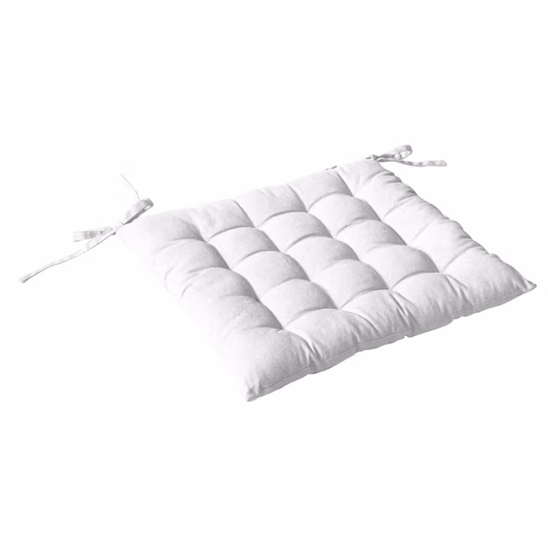 Set de 16 fundas acolchadas para sillas de comedor Home Maison en algodón color blanco con diseño de nudos