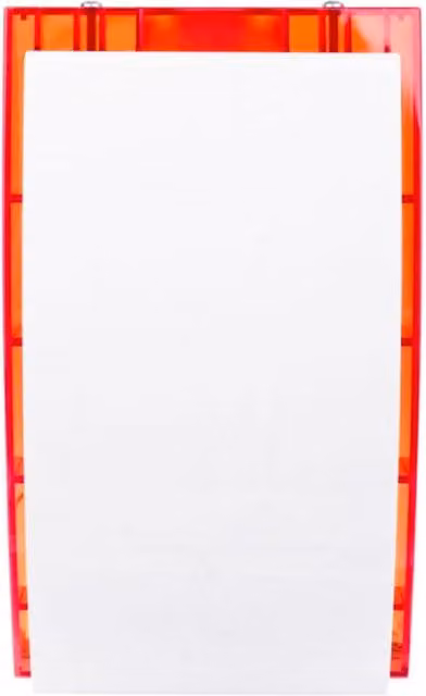 Dispositivo de señalización óptica y acústica para exteriores SATEL SP-4001 R con luz LED roja, sirena y cubierta metálica en color rojo y blanco