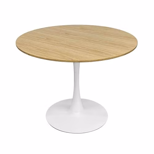 Mesa de comedor redonda Oviala para 4 personas en madera y MDF con acabado lacado, Diámetro: 100 cm