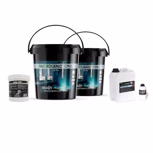 Kit de microcemento Microlanic listo para usar para paredes y suelos, cobertura de 25 m², color blanco