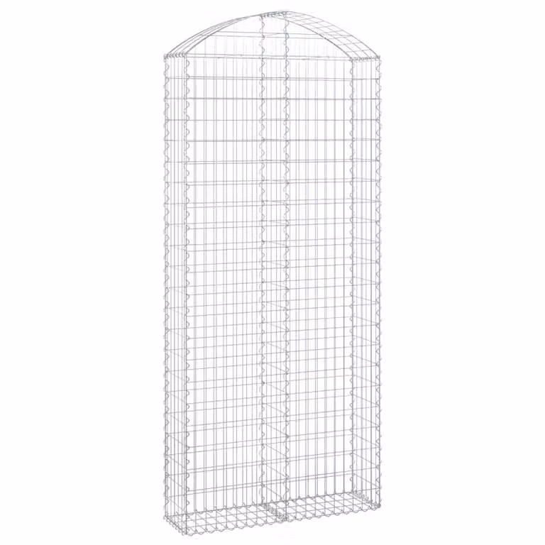 Cesta gaviones Syfax en forma de arco de hierro galvanizado color plata An/P/Al: 100 x 30 x 220/240 cm