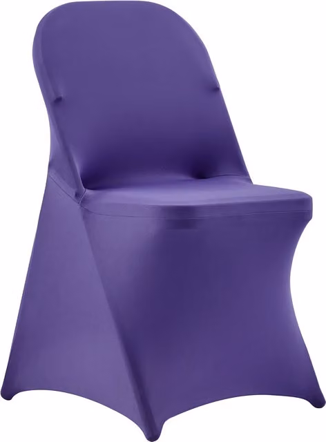 Pack de 50 fundas elásticas para sillas Mophorn de color morado, fabricadas en poliéster y elastano, compatibles con sillas de hasta 45 x 46 x 76 cm