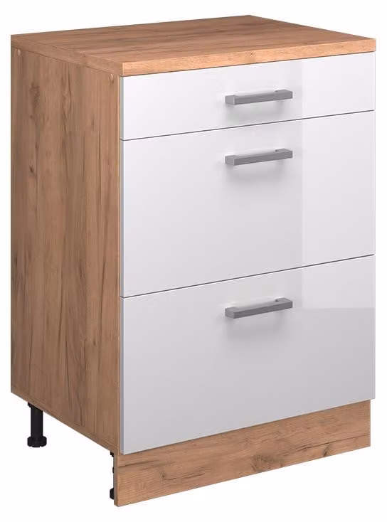 Armario de cocina superior Vicco R-Line blanco alto brillo con cajones internos An/P/Al: 60 x 33,2 x 83,8 cm