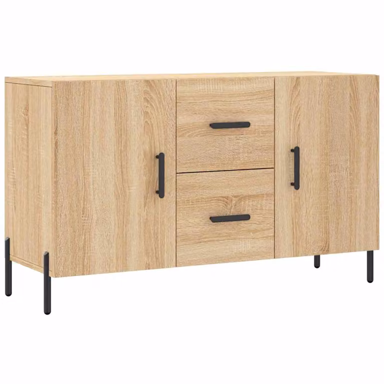 Aparador moderno vidaXL de madera de ingeniería y metal en color roble sonoma An/P/Al: 100 x 36 x 60 cm