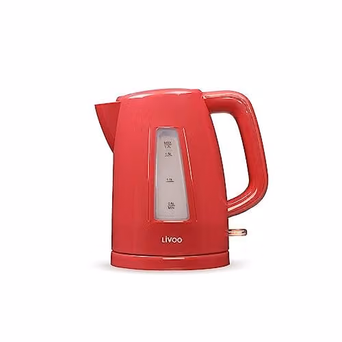 Hervidor eléctrico Livoo DOD184RC de 1,7 l, 2200 W, color rojo con filtro antical y apagado automático
