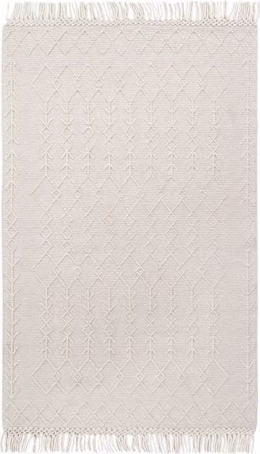 Alfombra Kilim CarpetLiving de estilo rústico en color blanco, An/P: 180 x 120 cm