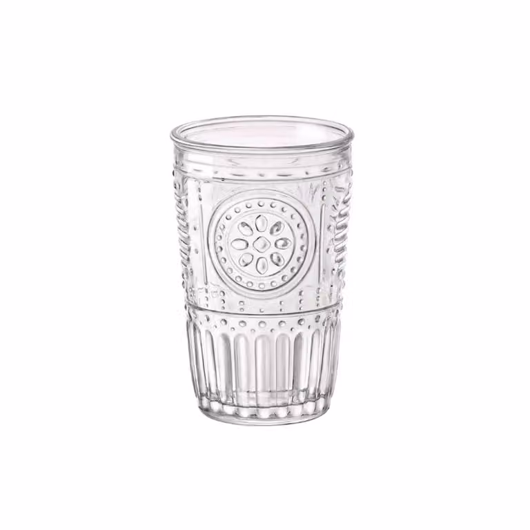 Juego de 6 vasos altos Romantic de Bormioli Rocco en vidrio transparente de 34cl