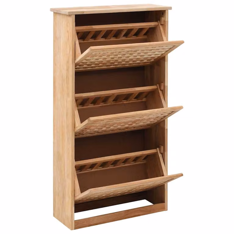 Zapatero de pared vidaXL de madera maciza en color nogal An/P/Al: 55 x 20 x 104 cm