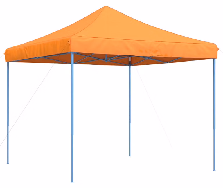 Carpa de fiesta Syfax naranja y blanca An/P/Al: 292 x 292 x 315 cm