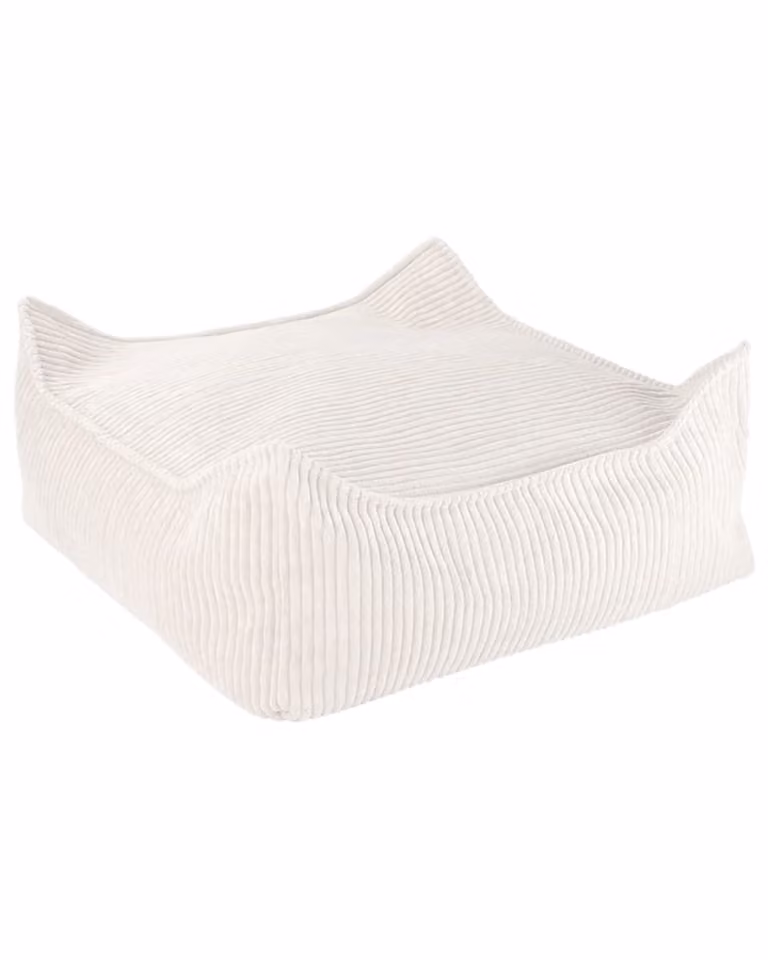 Puf cuadrado de pana Wigiwama en color blanco malvavisco con funda extraíble An/P/Al: 60 x 60 x 20 cm