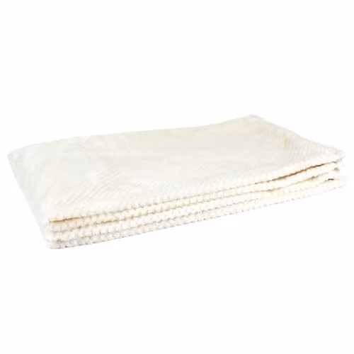Pack de 2 mantas de franela The Home Deco Factory en blanco y beige, confeccionadas en poliéster, An/P: 120 x 150 cm