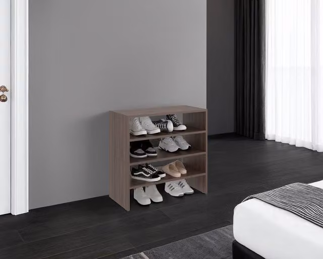 Combo Zapatero Viena TUHOME CONCEPT de Madera y MDF con Estantes y Ventilación en Gris y Marrón An/P/Al: 72 x 34,1 x 69,2 cm
