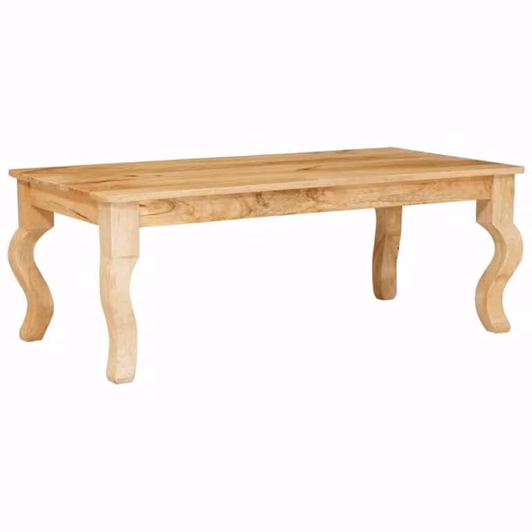Mesa de centro Maison Exclusive de madera de mango maciza en color marrón, diseño minimalista y rectangular, An/P/Al: 110 x 55 x 40 cm